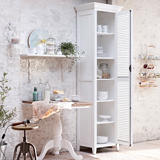 Armoire Preston blanc vieilli