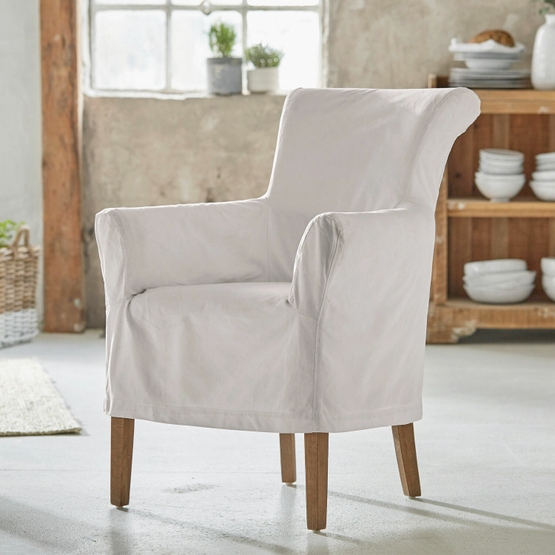 Housse de fauteuil Valeria blanc