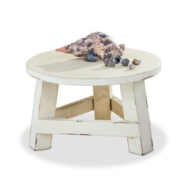 Tabouret Bresse blanc vieilli