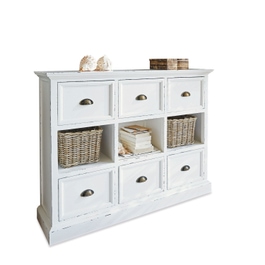 Commode Remilly blanc vieilli