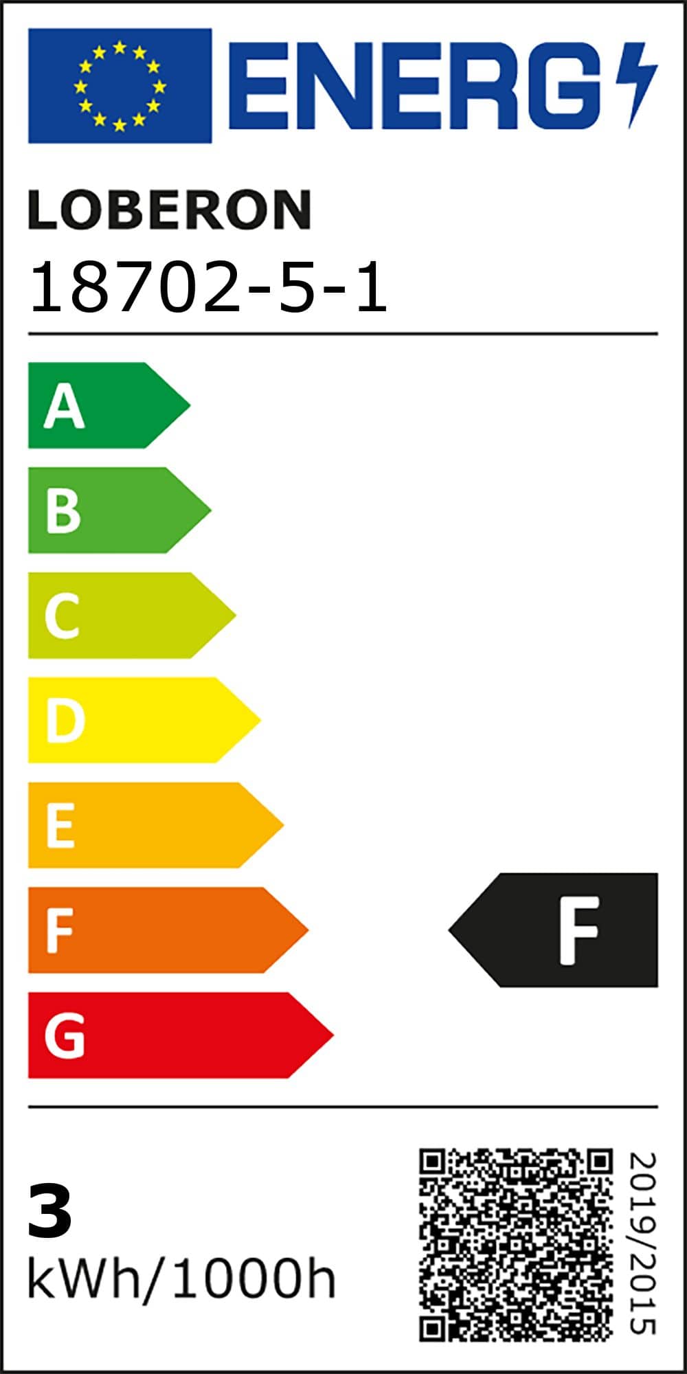 Energie-efficiëntieklasse van het artikel: F